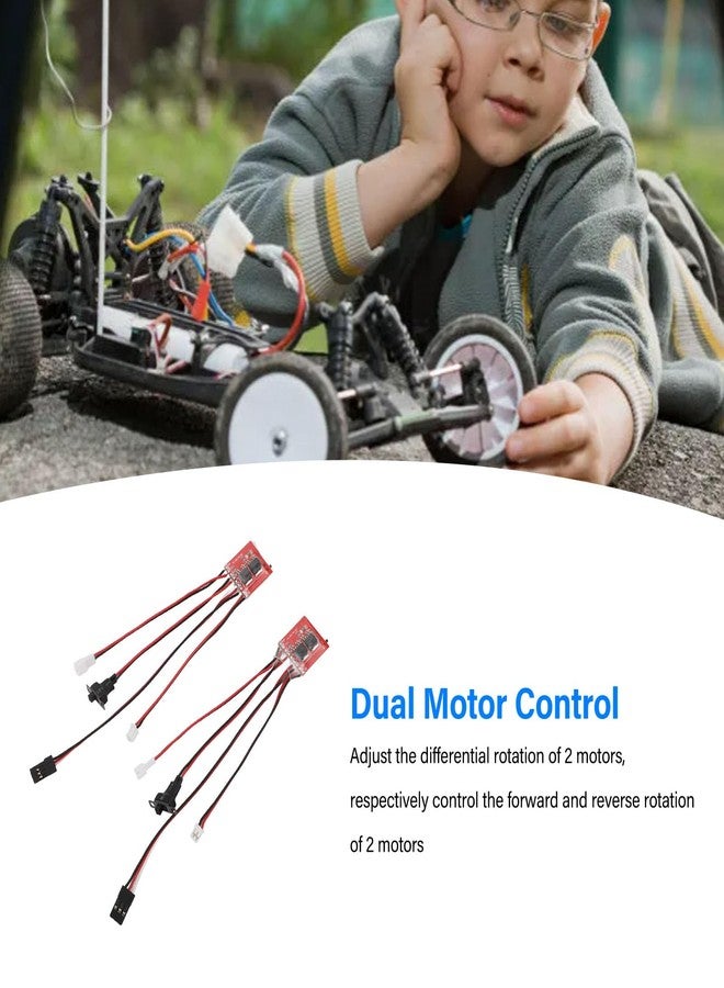 جوتوتوب قطعتان من وحدة التحكم الإلكترونية الصغيرة ذات الفرشاة 30 أمبير للتحكم في الونش، وحدة تحكم ثنائية الاتجاه في السرعة مع فرامل لتعديل سيارة التحكم عن بعد Axial SCX24 بمقياس 1/24 - Image 4